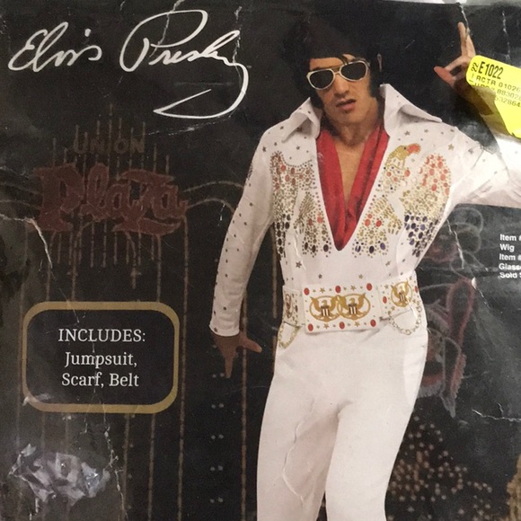 Rubies Elvis Presley costume jumpsuit scarf belt Size X-Large adult - Picture 2 of 16
